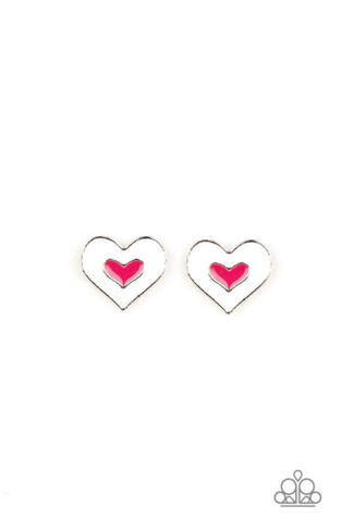 Earring - Starlet Shimmer Multi Heart - White/Pink