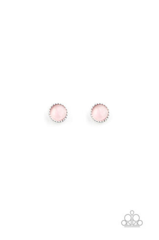 Earring - Starlet Shimmer Round Moonstone - Pink