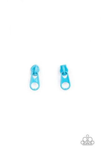 Earring - Starlet Shimmer Zipper Post - Blue