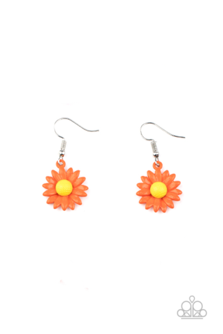 Earring - Starlet Shimmer Daisy Fishhook - Orange