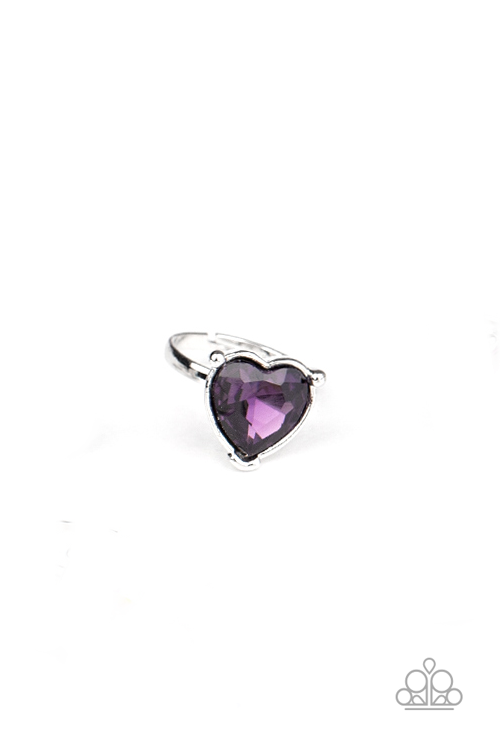 Ring - Starlet Shmr Lrg Heart Rhinestone - Purple