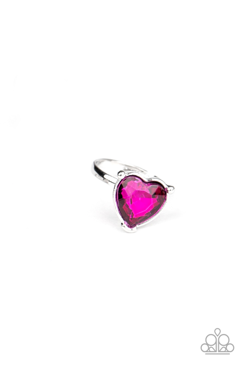 Ring - Starlet Shmr Lrg Heart Rhinestone - Pink