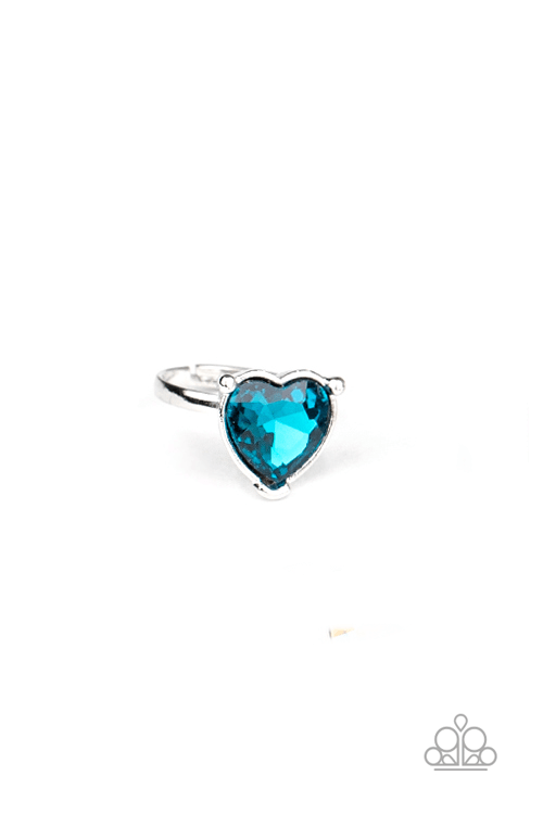 Ring - Starlet Shmr Lrg Heart Rhinestone - Blue