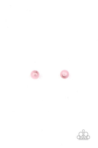 Earring - Starlet Shimmer Dainty Glass Bead - Pink