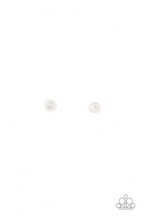 Earring - Starlet Shimmer Dainty Glass Bead - White