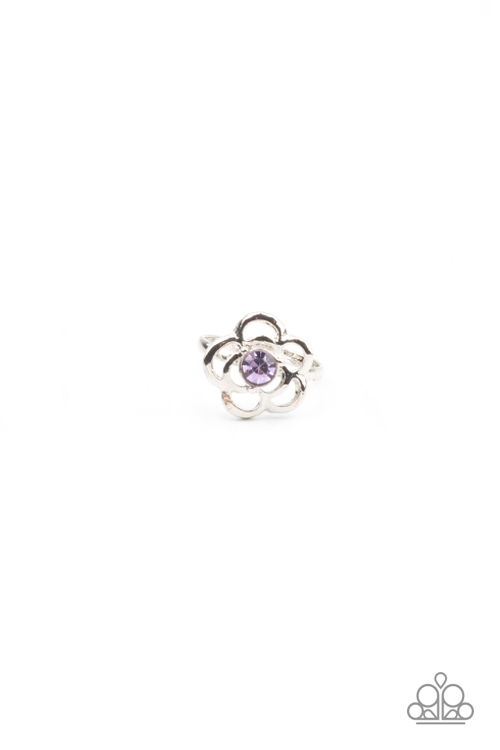 Ring - Starlet Shimmer Flower Rhinestone - Purple
