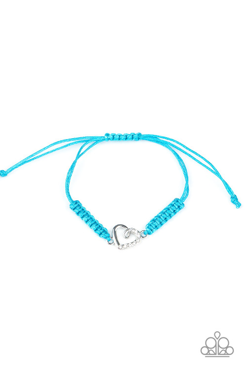 Bracelet - Starlet Shimmer Rhinestone Heart - Blue