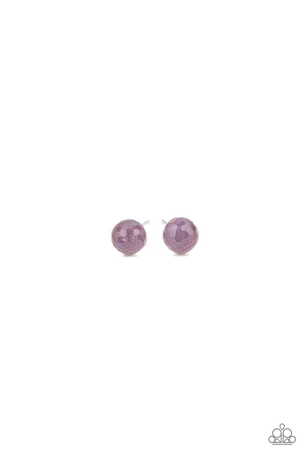 Earring - Starlet Shimmer Iridescent Bead - Purple