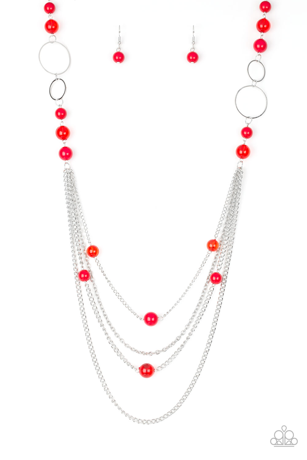 Necklace - Bubbly Bright - Red