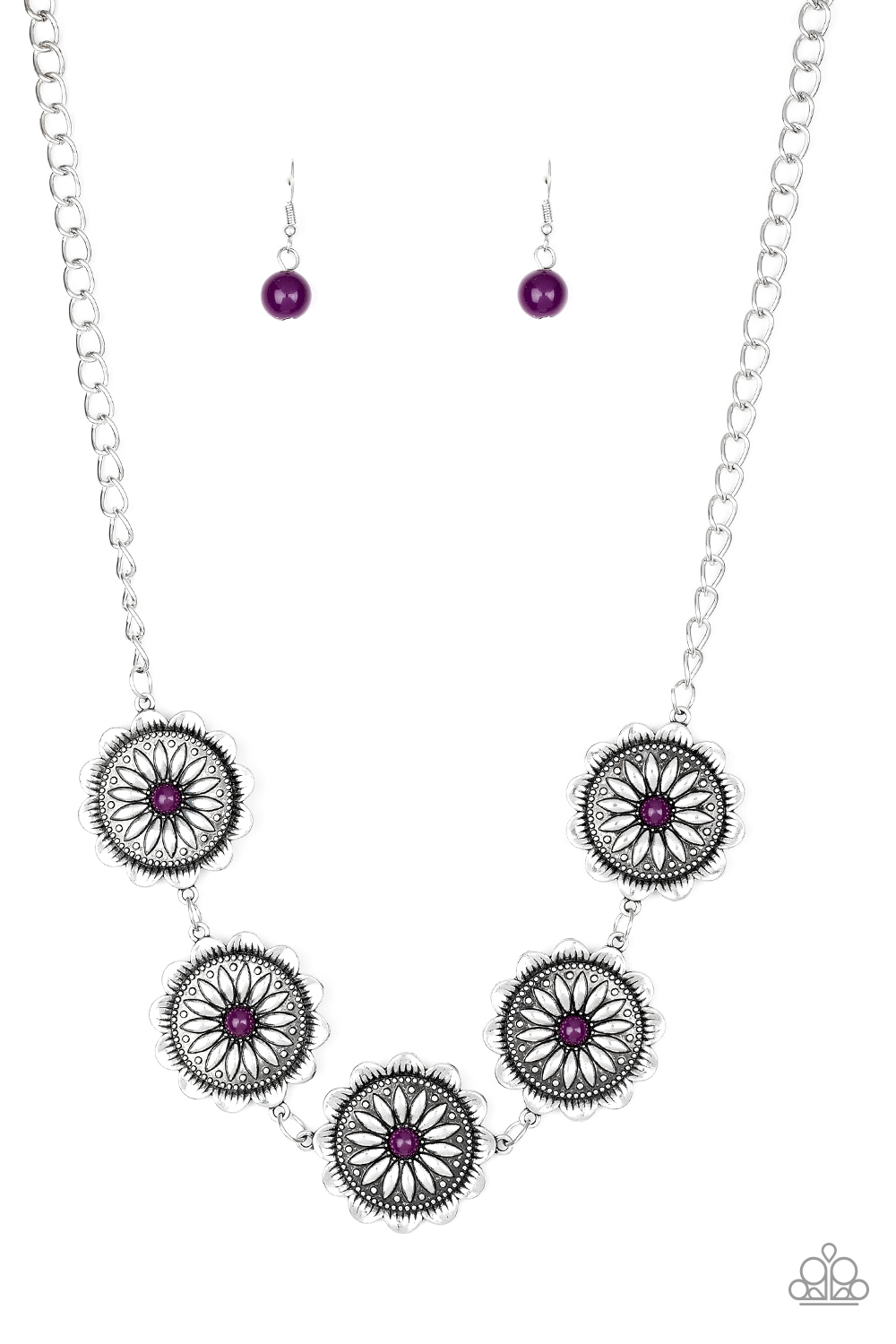 Necklace - Me-dallions, Myself, and I - Purple