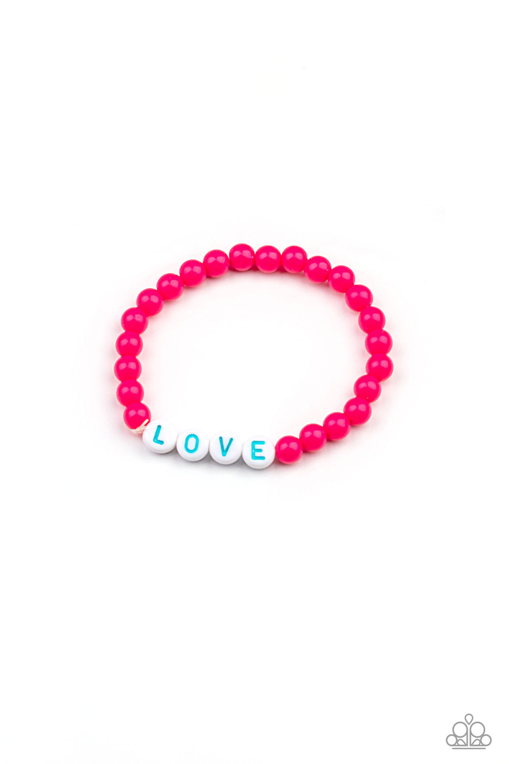 Bracelet - Starlet Shimmer Love Bead - Hot Pink
