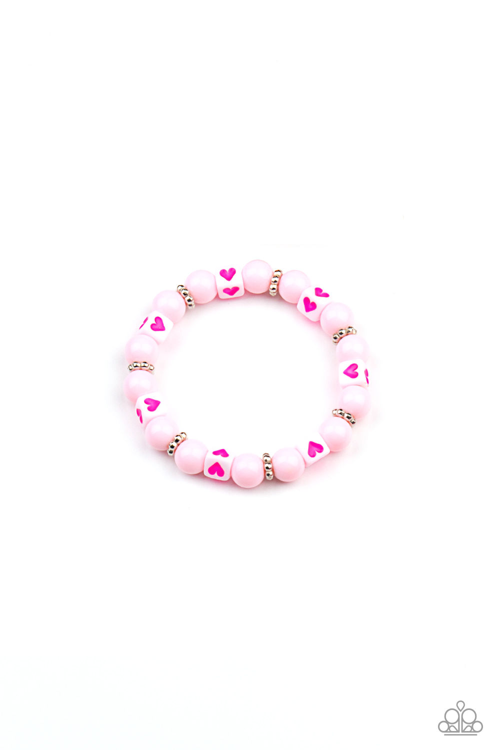 Bracelet - Starlet Shimmer Heart Bead - Pink
