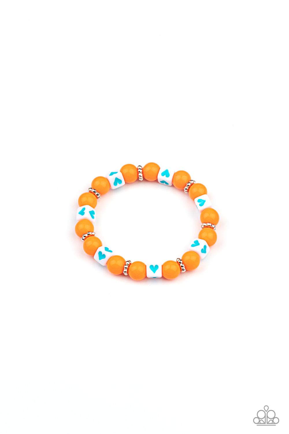 Bracelet - Starlet Shimmer Heart Bead - Orange