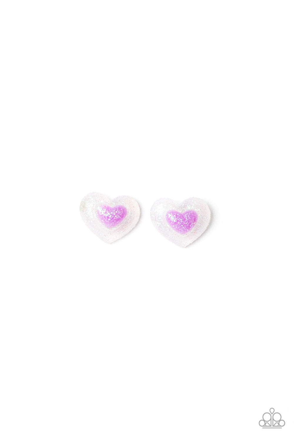 Earring - Starlet Shimmer Heart Post - Purple