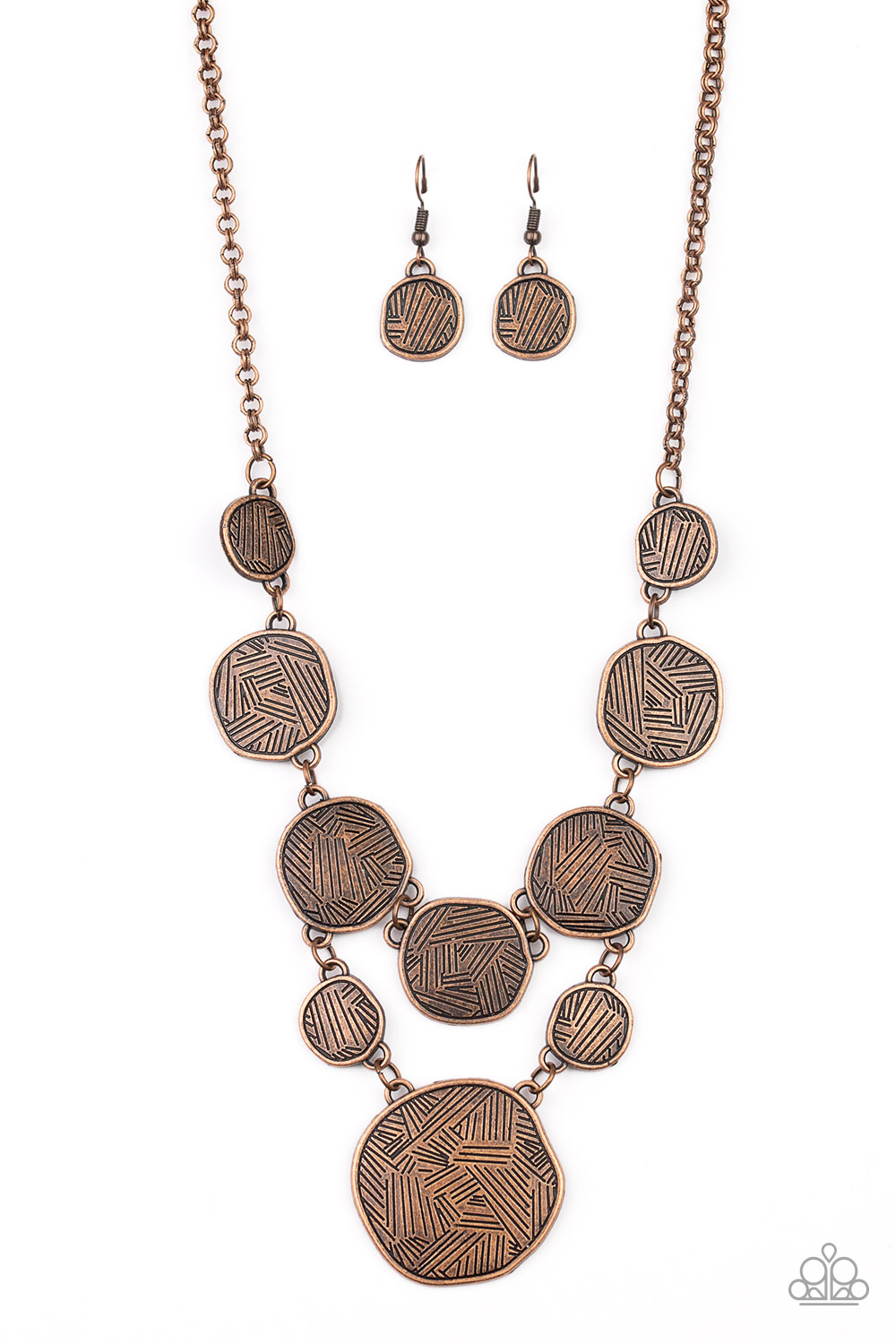 Necklace - Metallic Patchwork - Copper