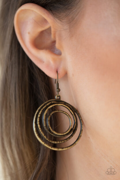 Earring - Spiraling Out of Control - Brass