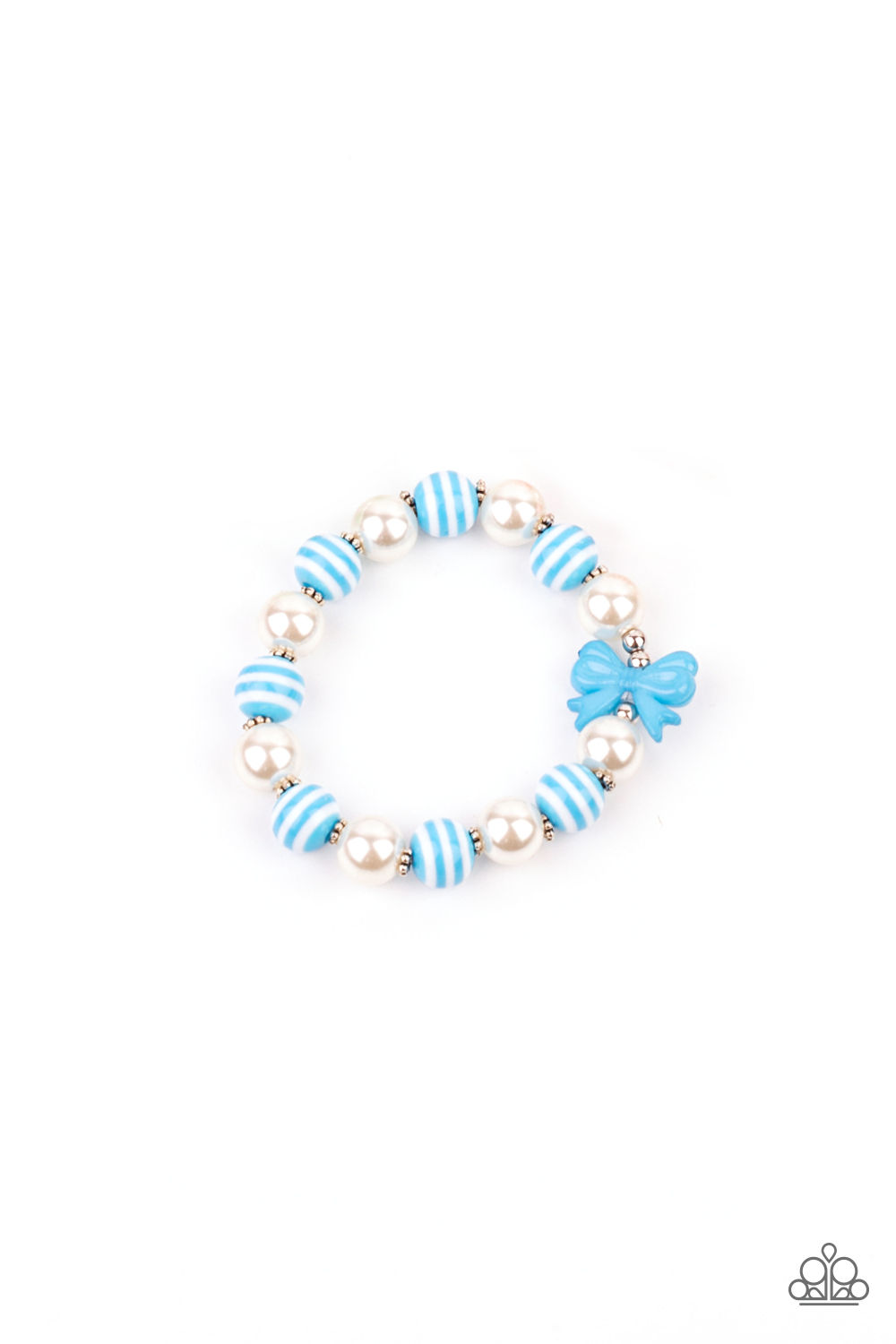 Bracelet - Starlet Shimmer Pearl/Striped/Bow - Blue