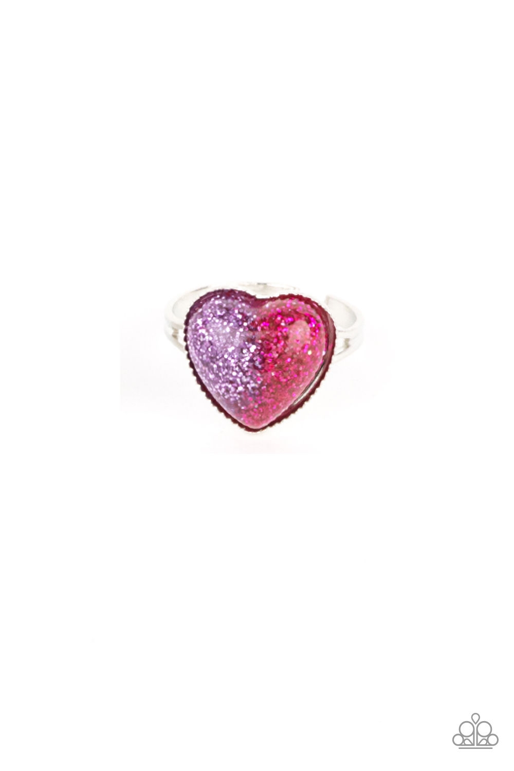 Ring - Starlet Shimmer Half & Half Hearts - Pur/Pnk