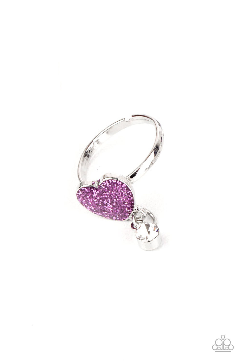 Ring - Starlet Shimmer Glitter Heart Rhinestone - Purple