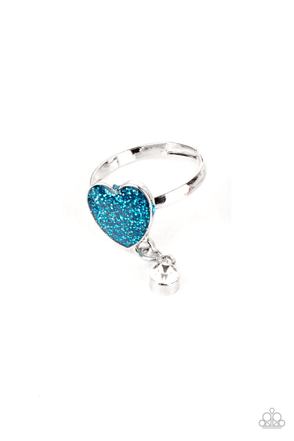 Ring - Starlet Shimmer Glitter Heart Rhinestone - Blue