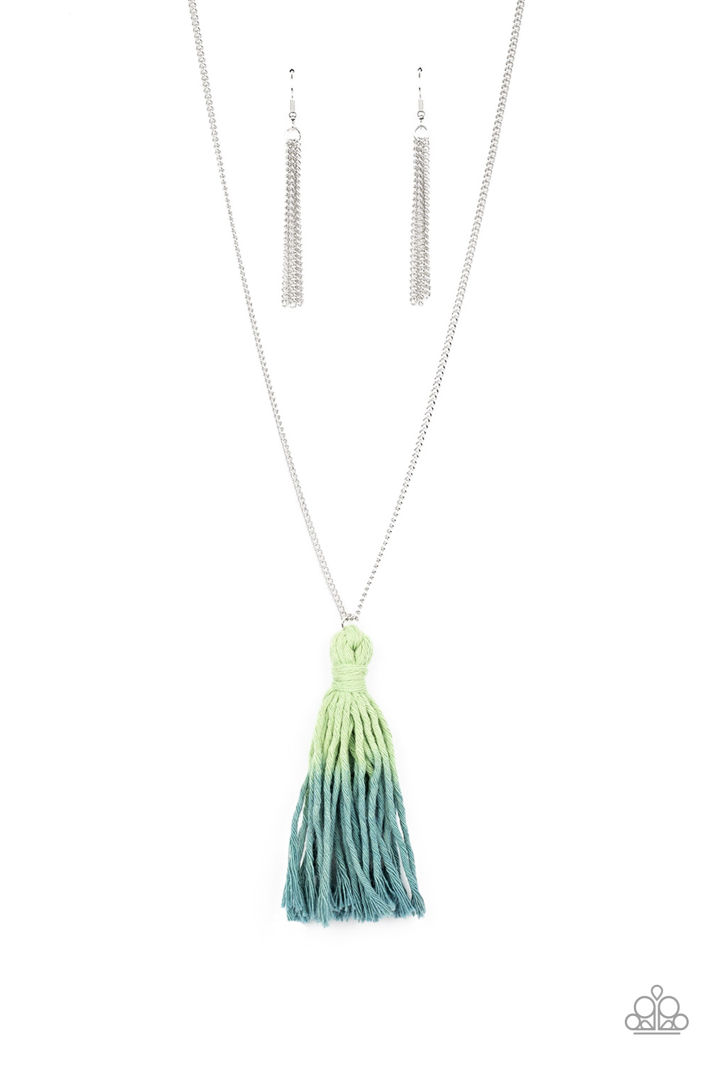 Necklace - Totally Tasseled - Green