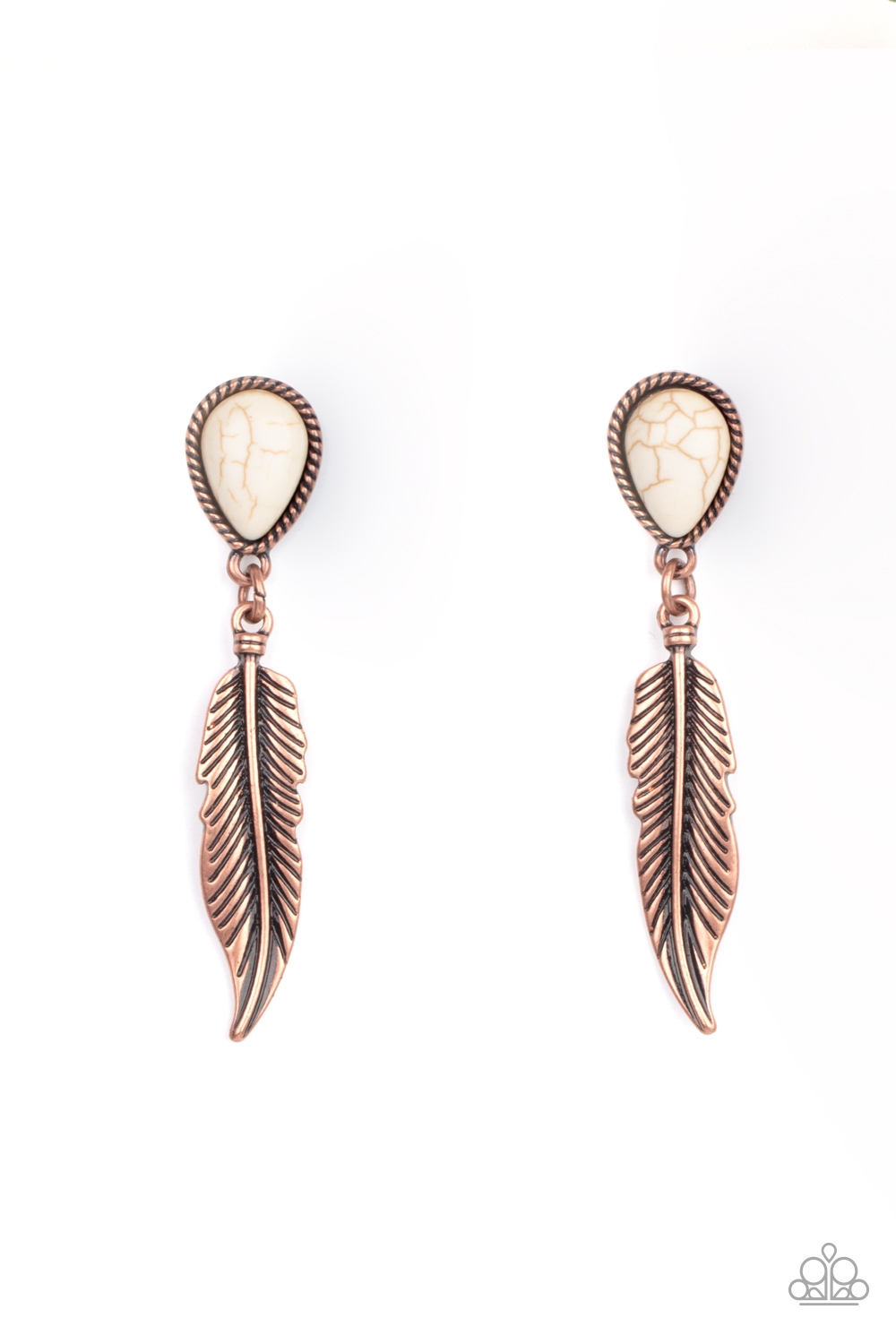 Earring - Totally Tran-QUILL - Copper