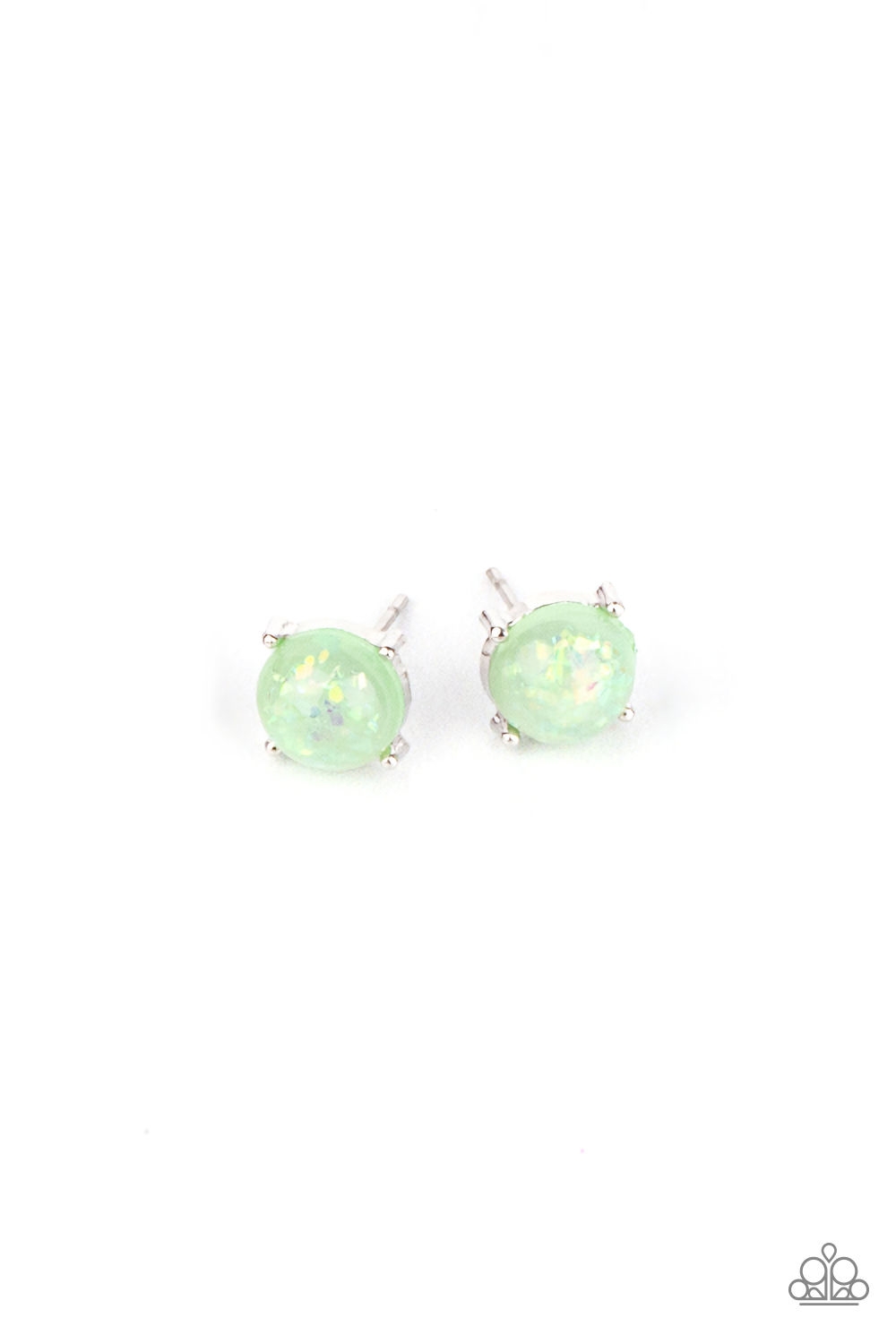 Earring - Starlet Shimmer Sparkle Bead Post - Green