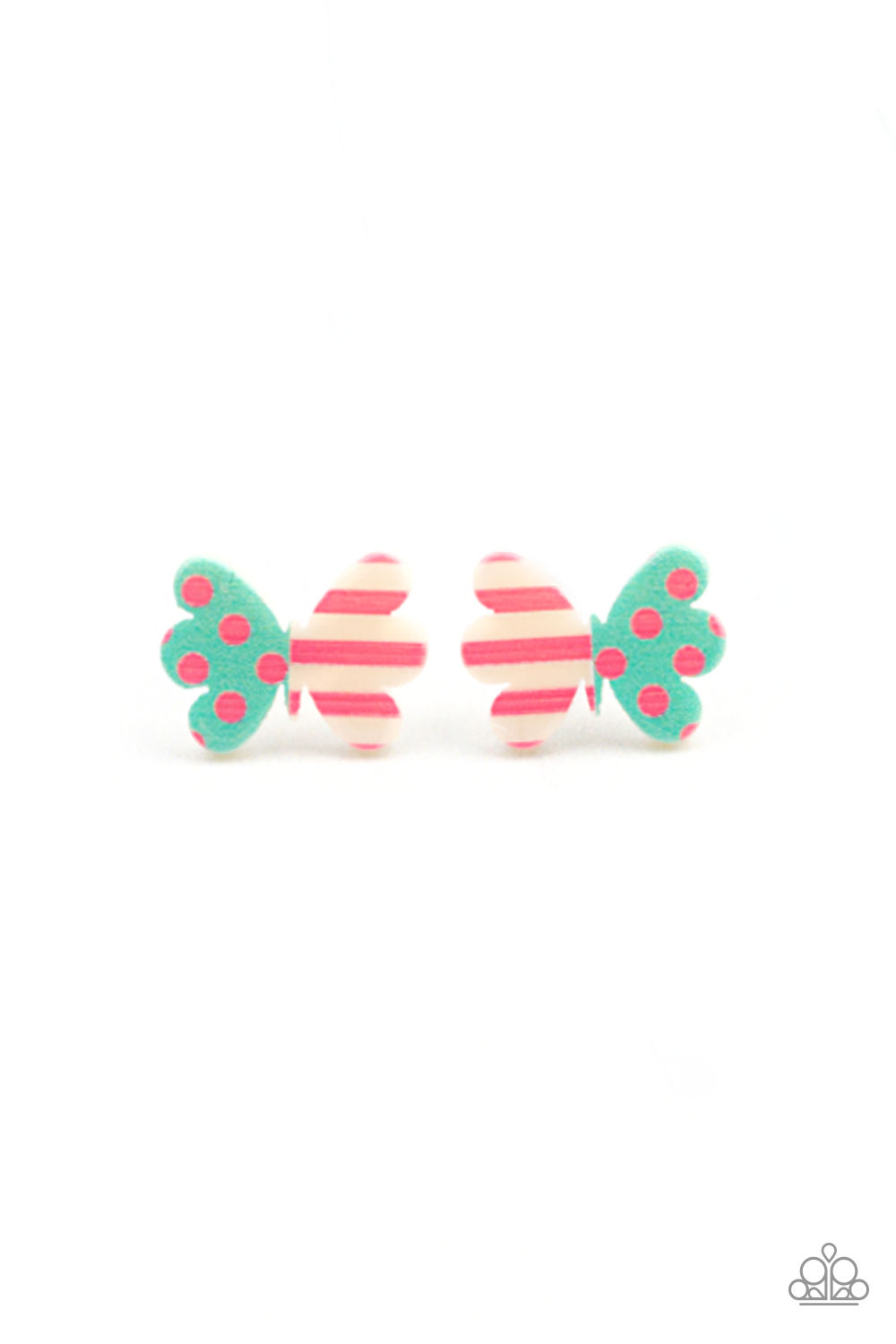 Earring - Starlet Shimmer Stripes/Dots Butterfly Pnk/Blu