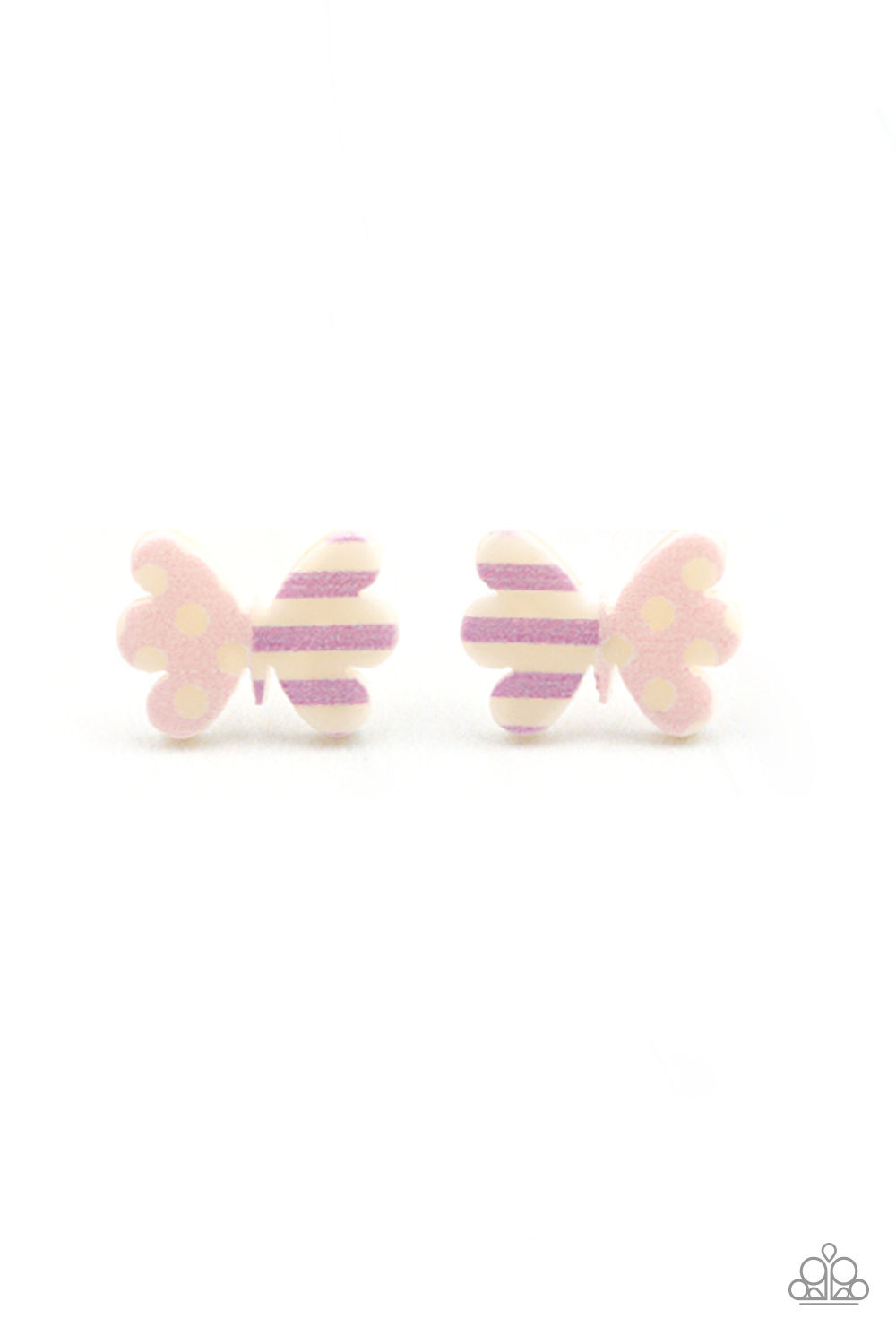 Earring - Starlet Shimmer Stripes/Dots Butterfly Pur/Pnk