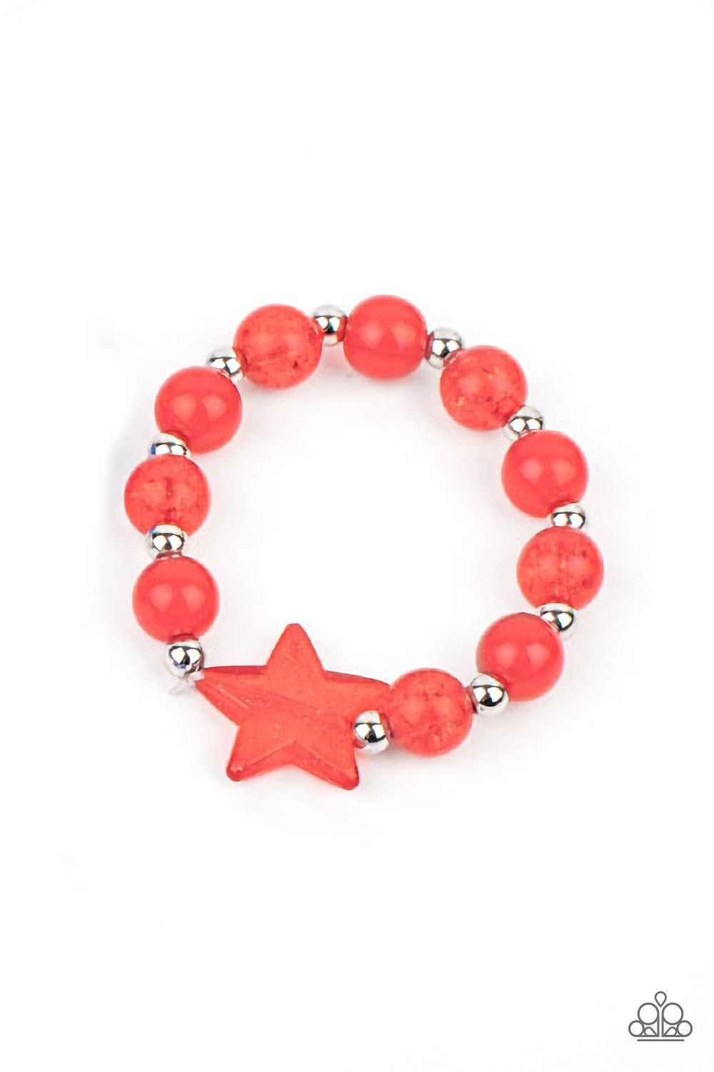 Bracelet - Starlet Shimmer Star Stretch - Red