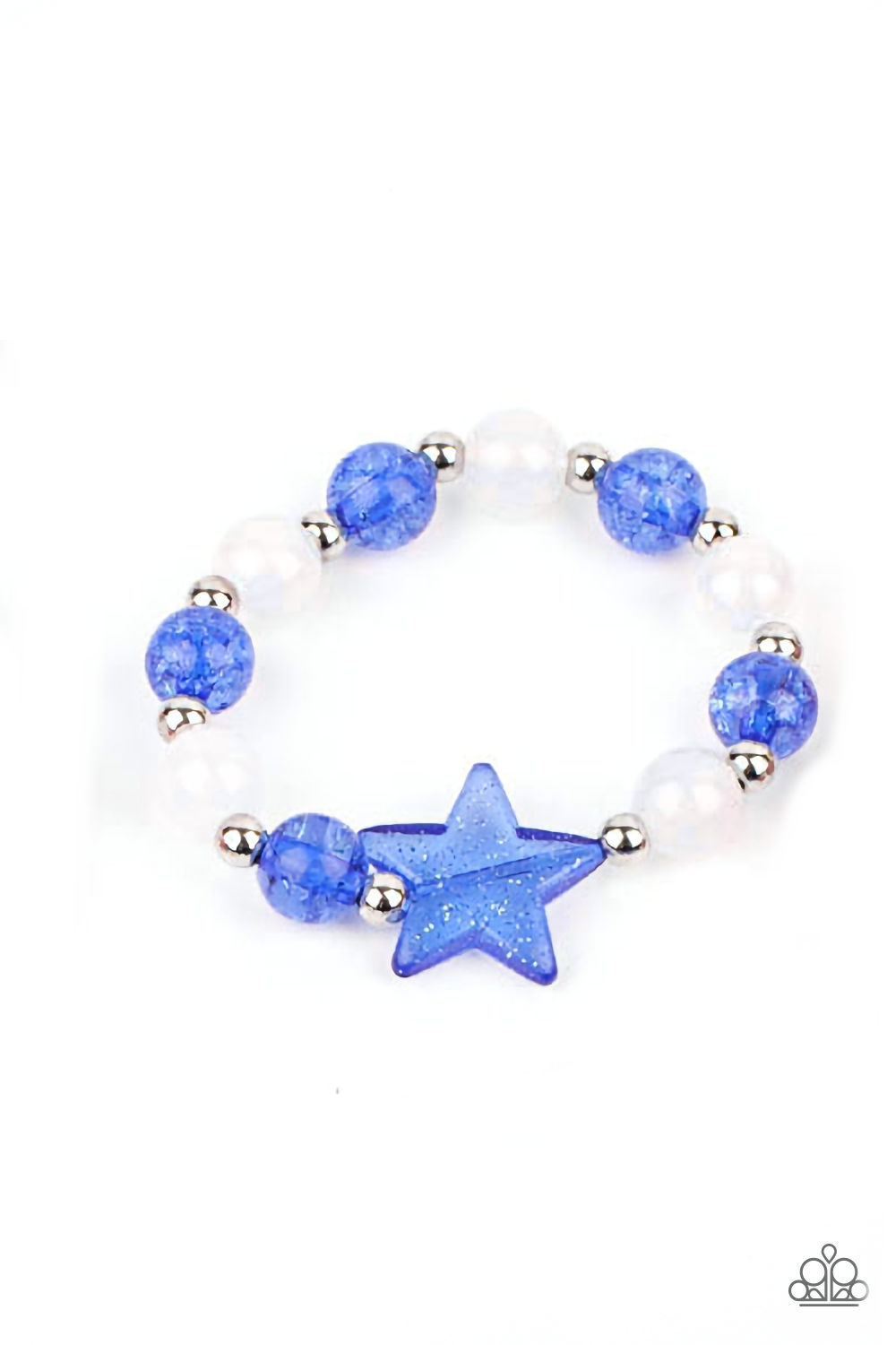 Bracelet - Starlet Shimmer Star Stretch - Blue / White