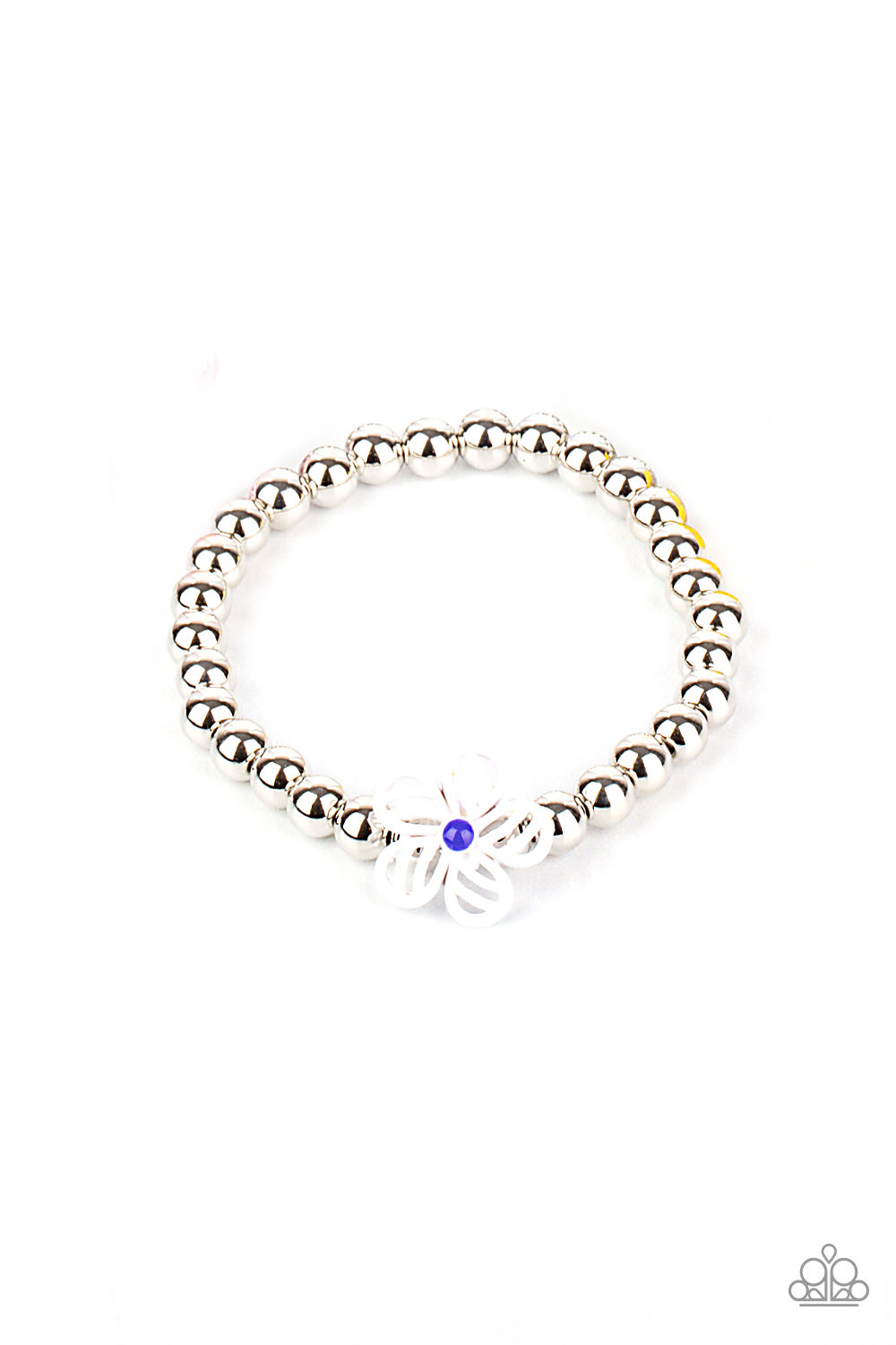 Bracelet - Starlet Shimmer Floral Charm - White