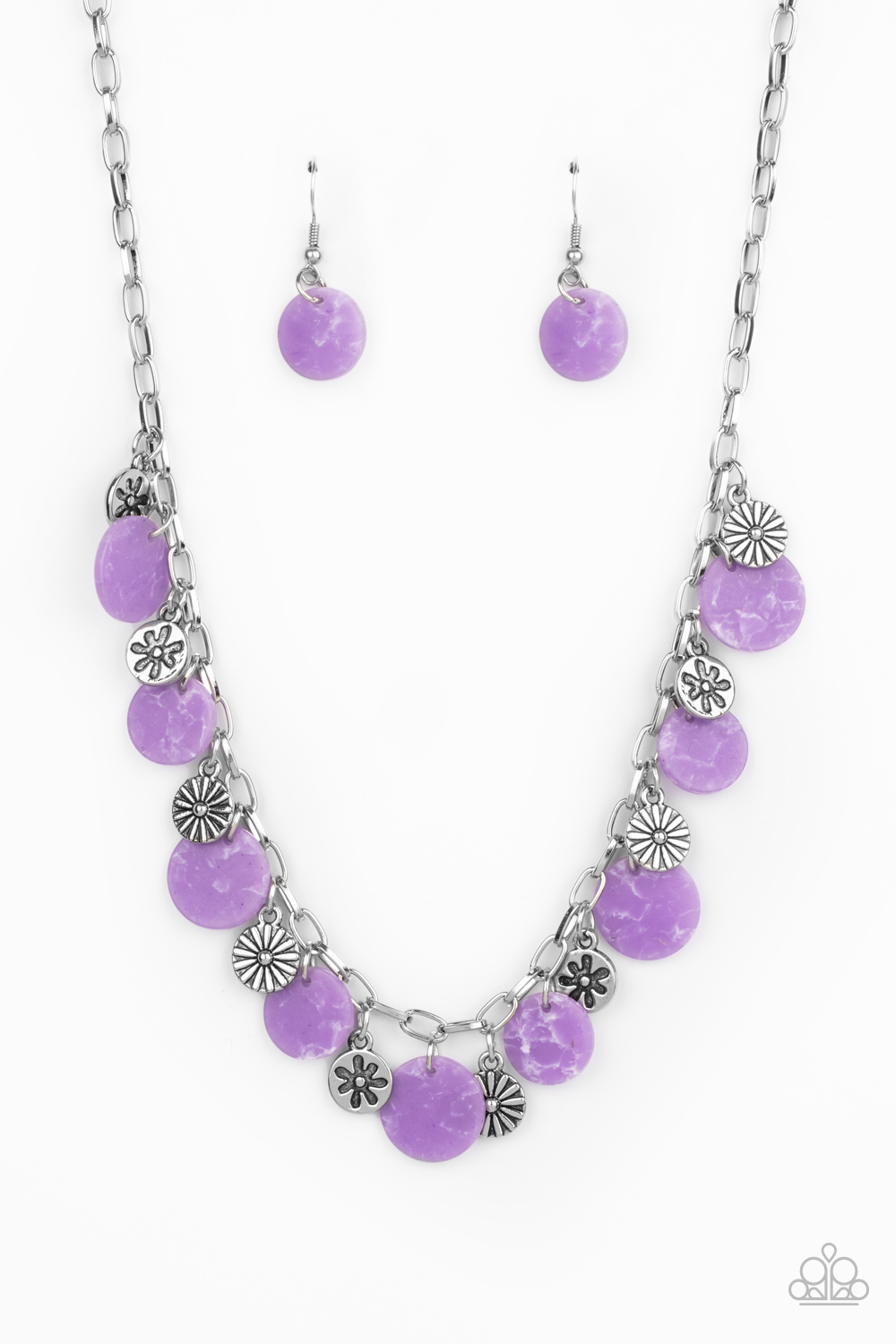 Necklace - Flower Powered - Purple
