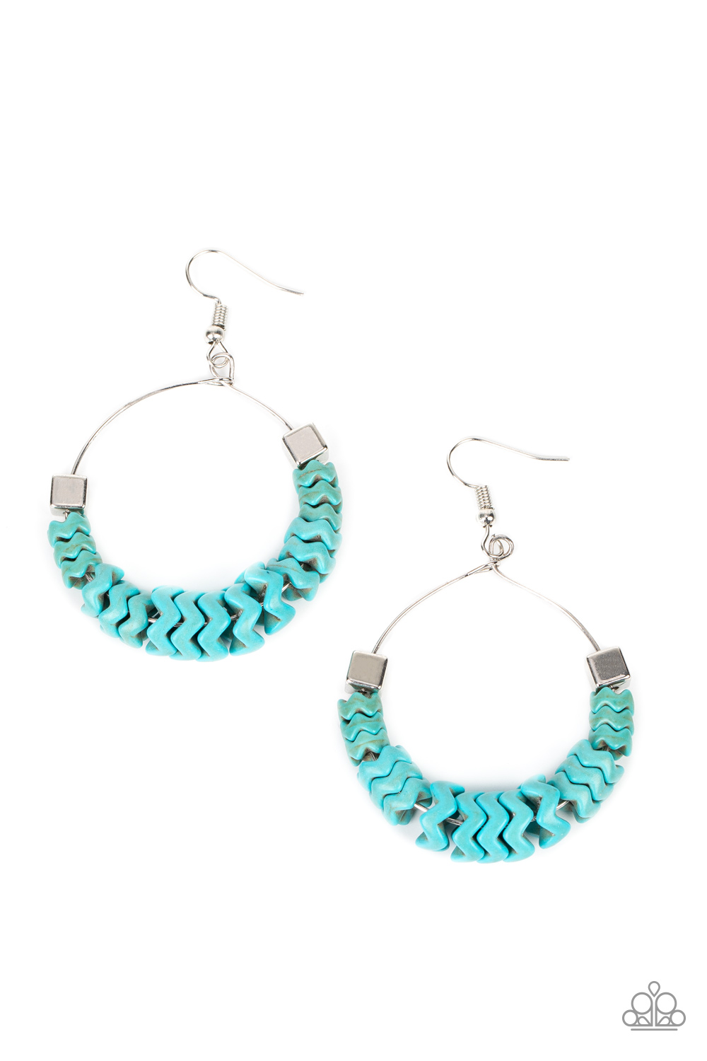 Earring - Capriciously Crimped - Blue