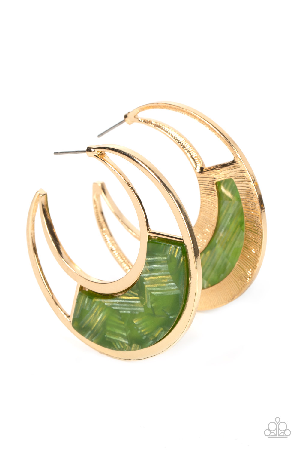 Earring - Contemporary Curves - Green
