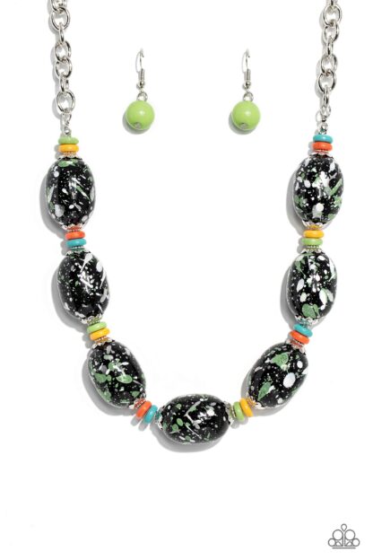 Necklace - No Laughing SPLATTER - Green