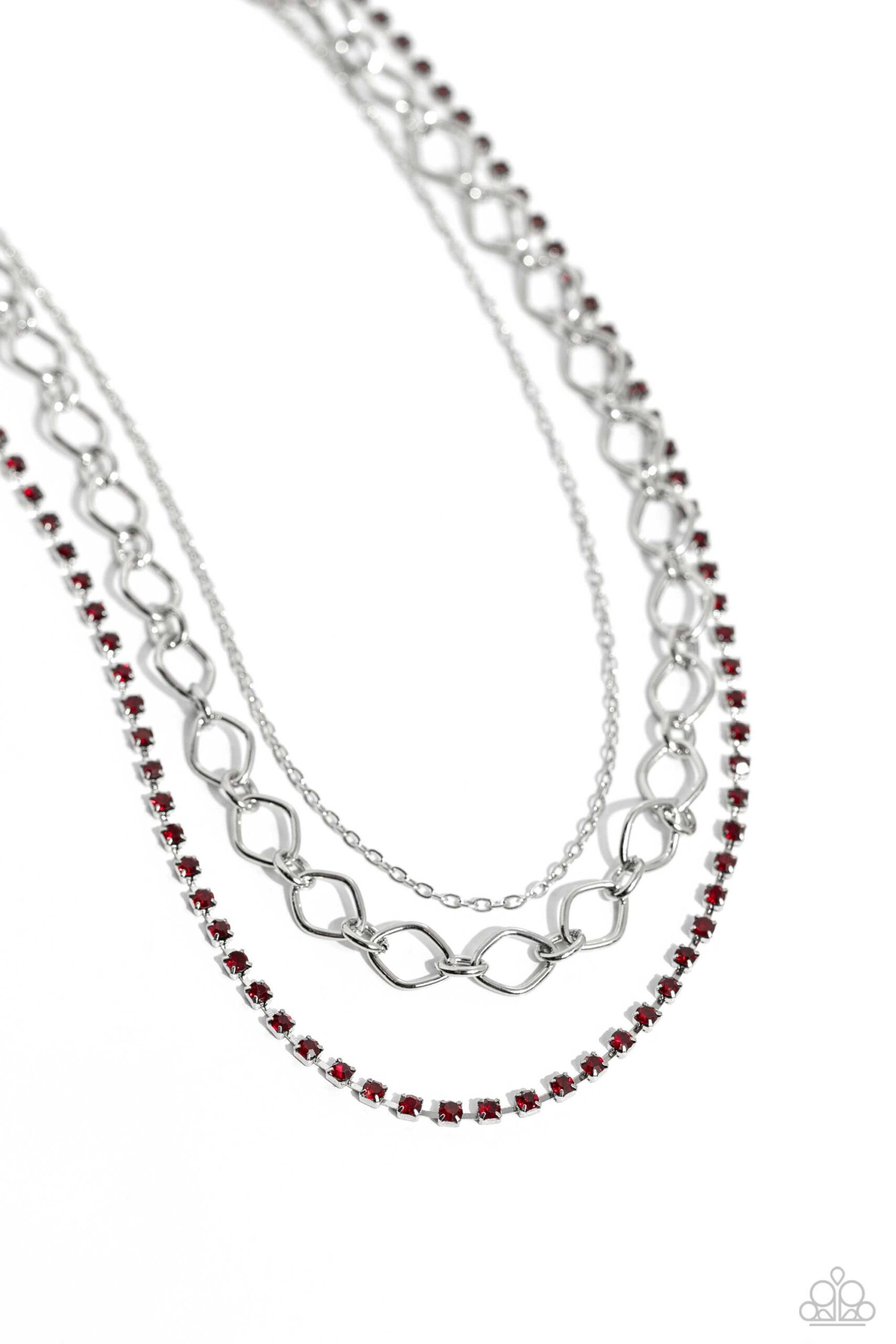 Necklace - Tasteful Tiers - Red