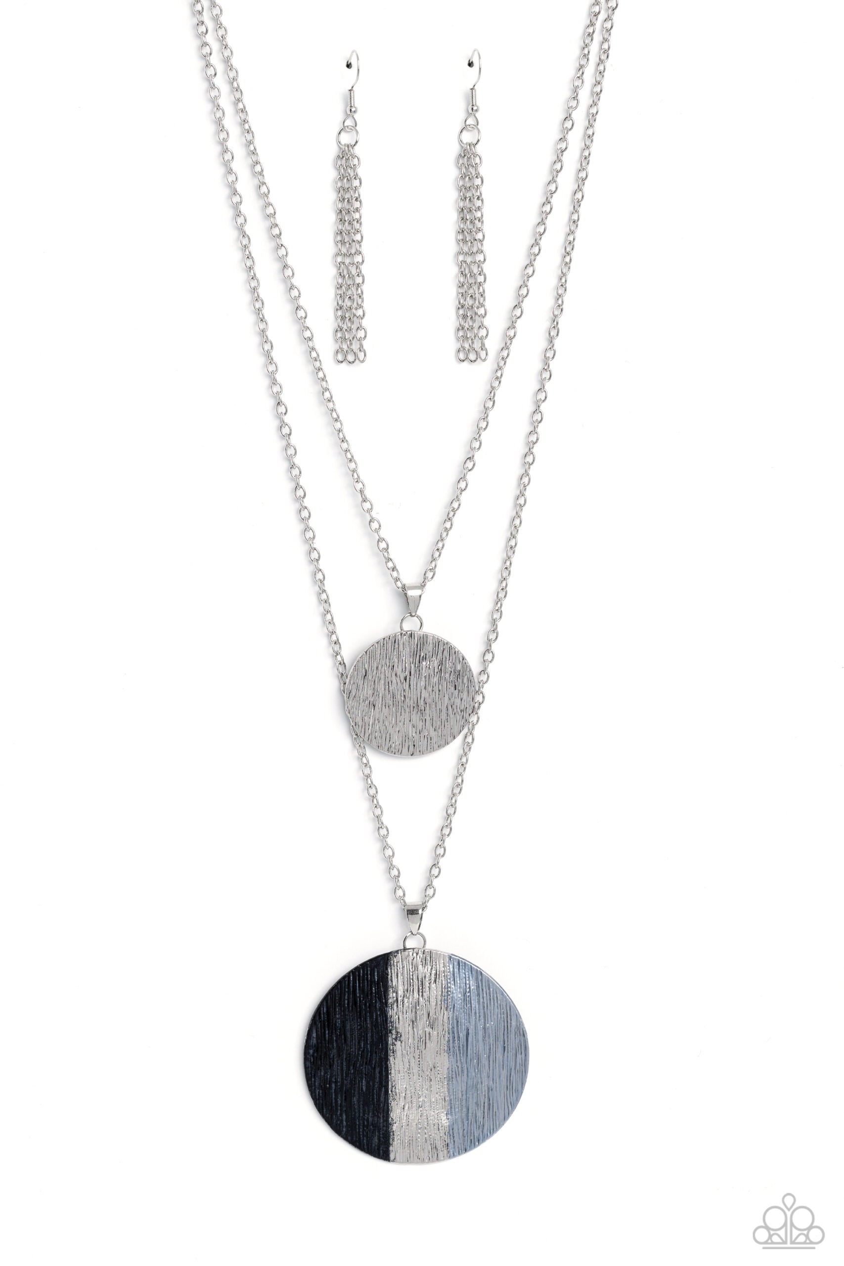 Necklace - Striped Style - Silver