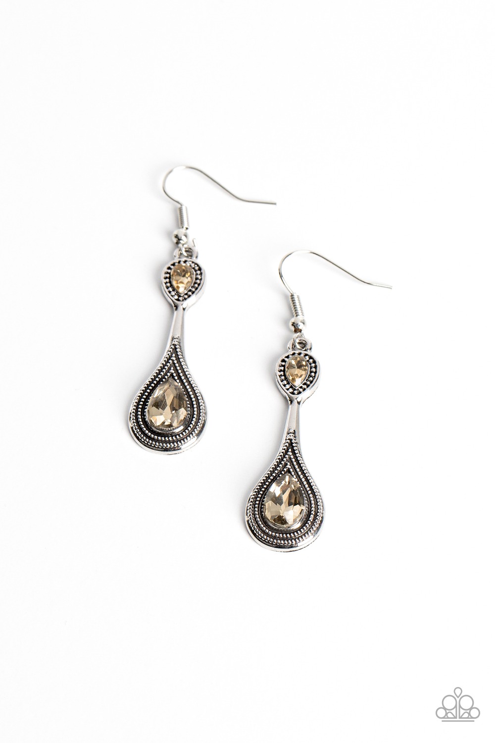 Earring - Dazzling Droplets - Brown