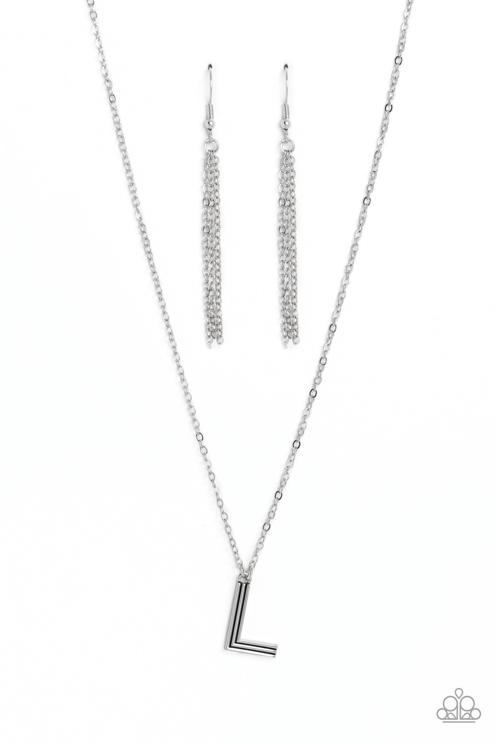 Necklace - Leave Your Initials - Silver - L