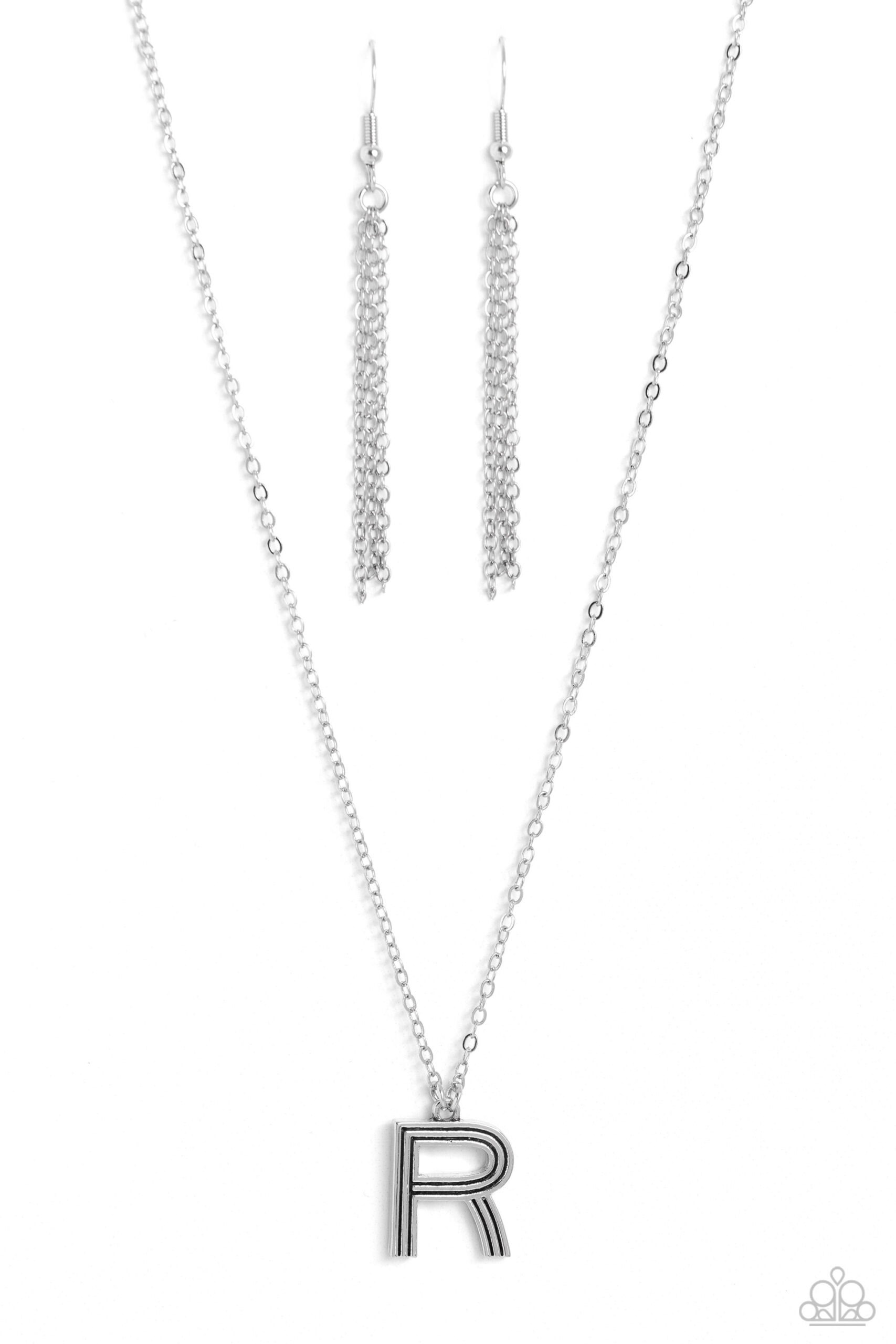 Necklace - Leave Your Initials - Silver - R