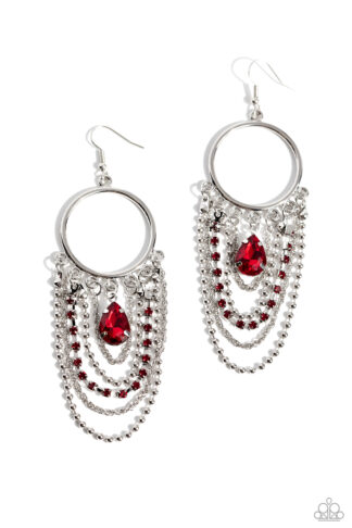 Earring - Cascading Clash - Red
