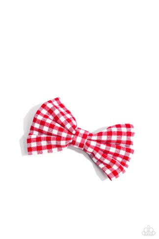 HairClip - Gingham Grove - Red